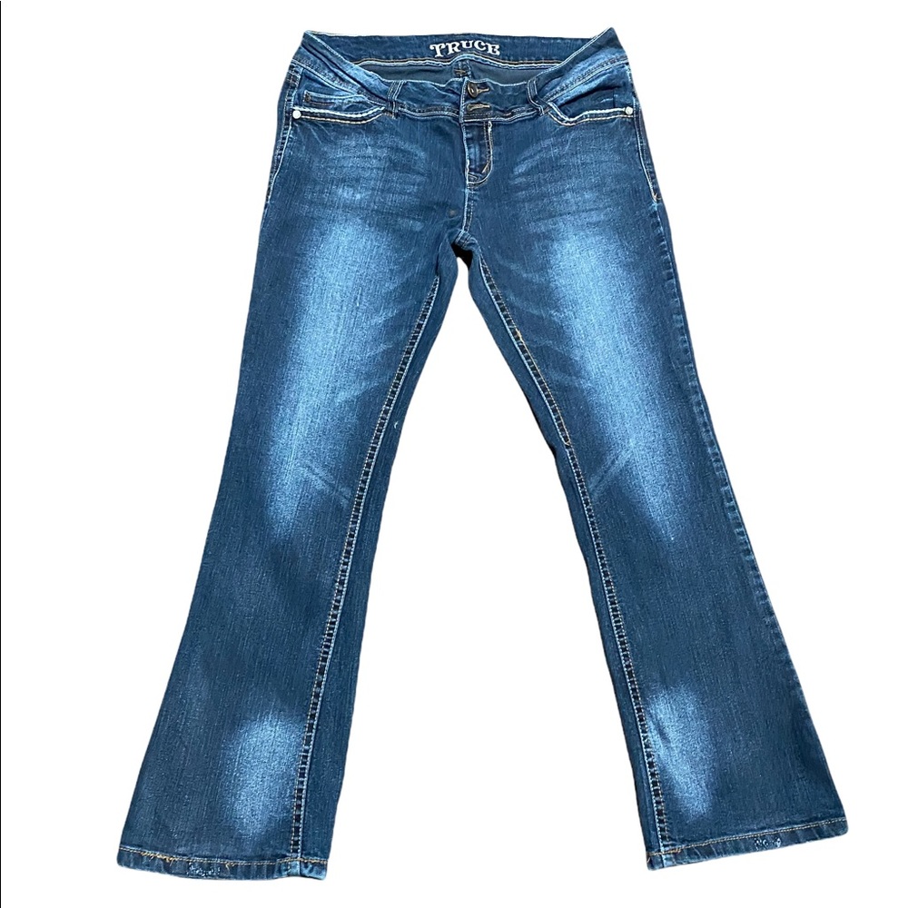 Truce Women’s Distressed Denim Boot Cut Jeans Size 15